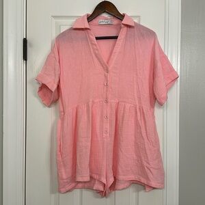 Pink romper | swim cover up